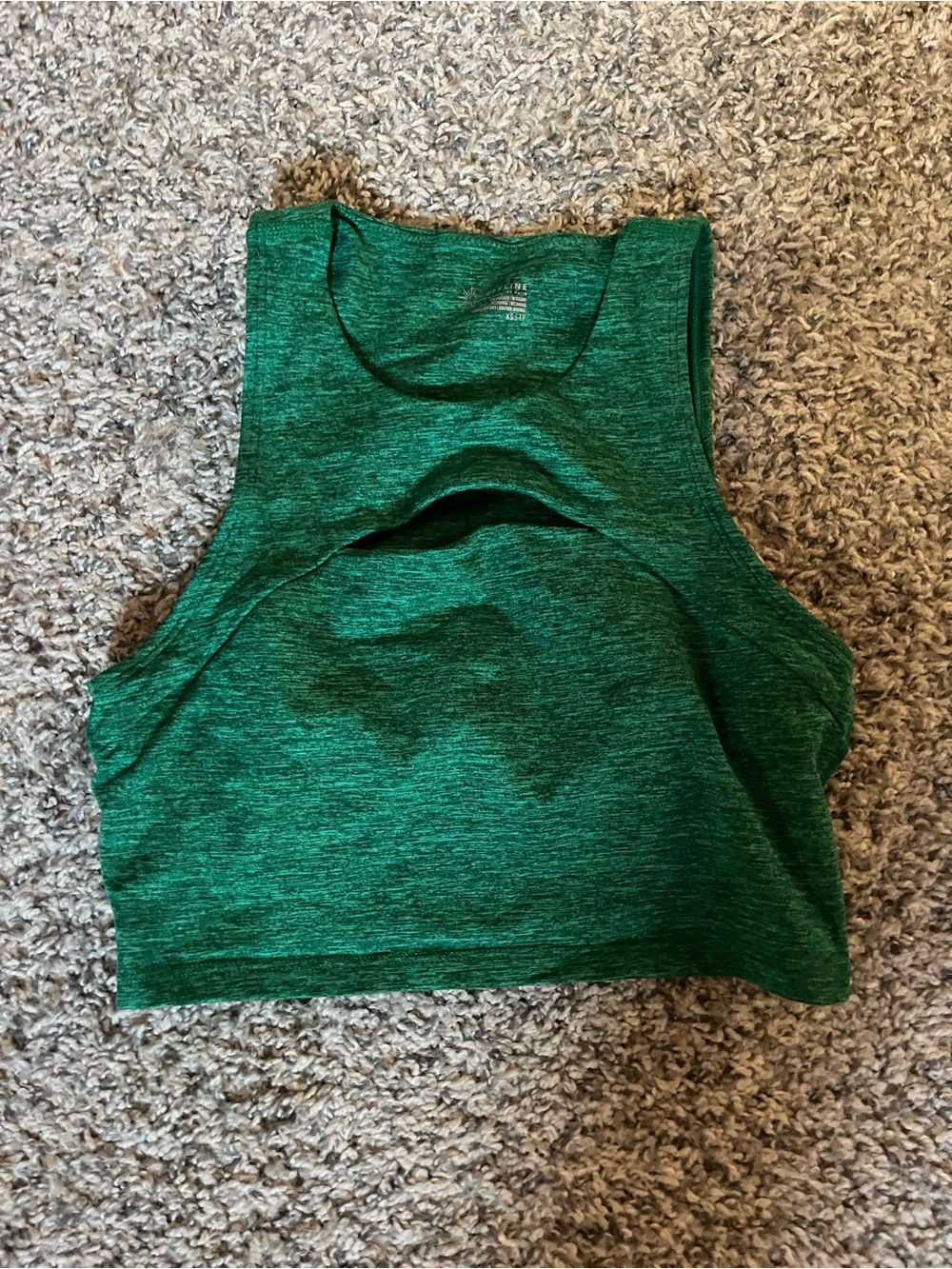 aerie Green Heather Cutout Athletic Crop Tank